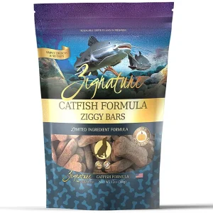Pets Global Grain-Free Ziggy Bars Zignature Catfish Formula Biscuit Dog Treats - 12 oz Bag