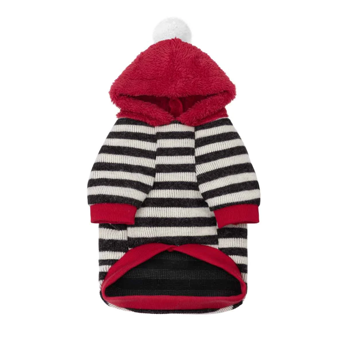 Striped Pom Pom Dog Hoodie - Image 2