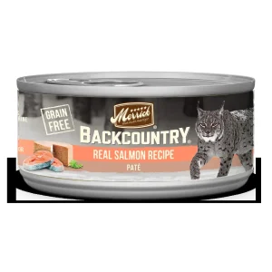 Merrick 'Backcountry' Grain-Free Salmon Pate Canned Wet Cat Food - 5.5 oz Cans - Case of 24