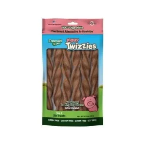 Emerald Pet Twizzies Grain-Free 9" Piggy Pack Hard Chew Dog Treats - 6 Pack