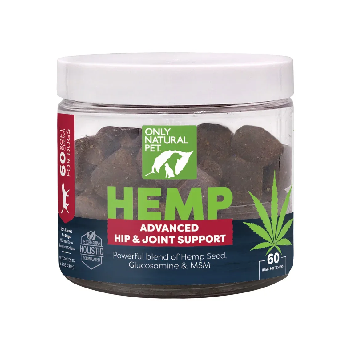 Only Natural Pet Hemp Advanced Hip & Joint Supplement for Dogs 60 Count