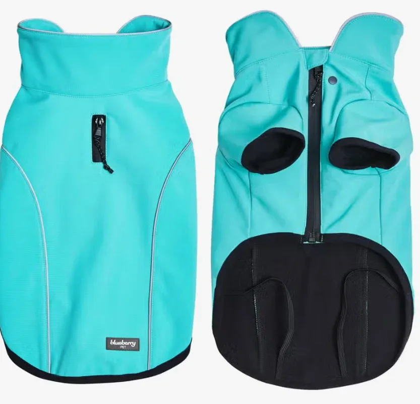 Waterproof Jacket Reflective Softshell Jacket in Cyan Blue - Image 2