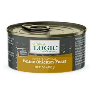 Nature's Logic Feline Chicken Canned Cat Food - 5.5 oz Cans - Case of 24
