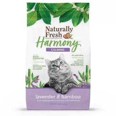 Naturally Fresh Harmony Calming Lavender and Bamboo Scented Walnut Shell Clumping Cat Litter