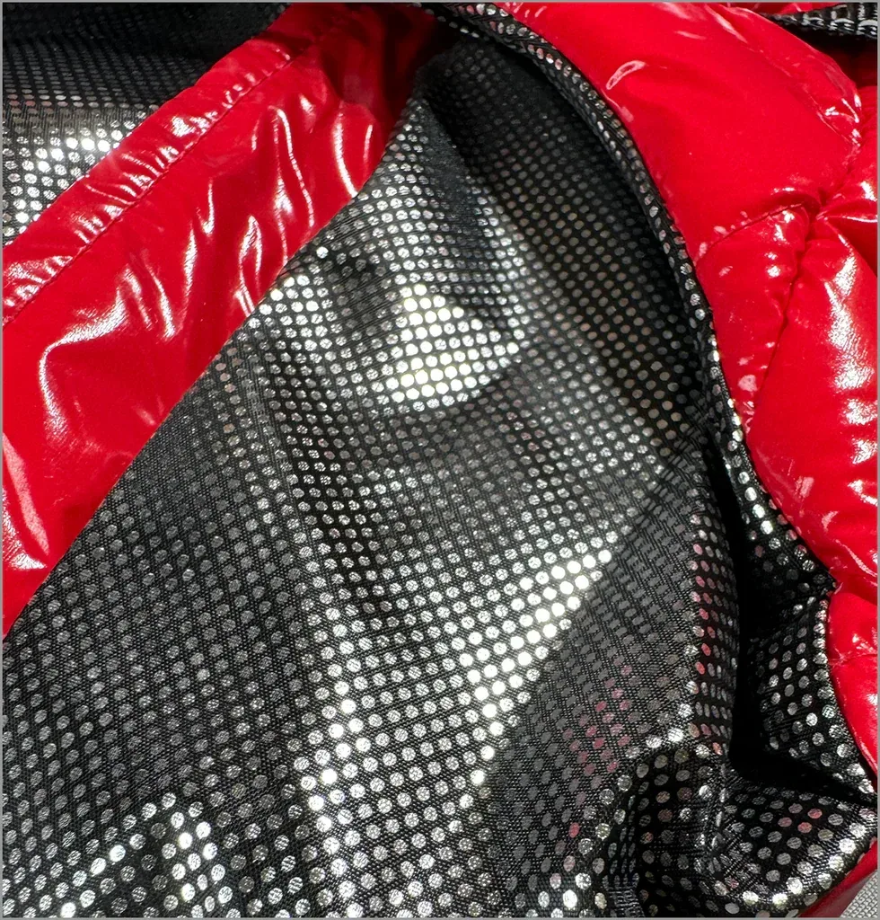 Water Resistant Puffy Vest with Sewn-In Harness - Red - Image 2