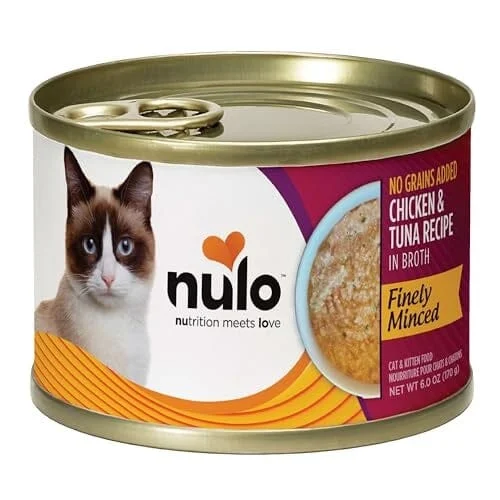 Nulo Grain-Free Finely Minced Chicken and Tuna in Broth Kitten and Adult Canned Cat Food - Image 2