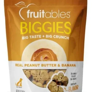 Fruitables Biggies Peanut Butter & Banana Crunchy Dog Treats - 16 oz Pouch