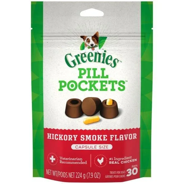 Greenies Pill Pockets for Dogs Hickory Capsule - 7.9 oz - 30 Count