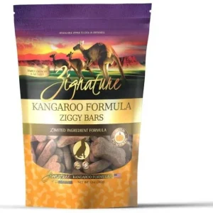 Pets Global Grain-Free Ziggy Bars Zignature Kangaroo Formula Biscuit Dog Treats - 12 oz Bag