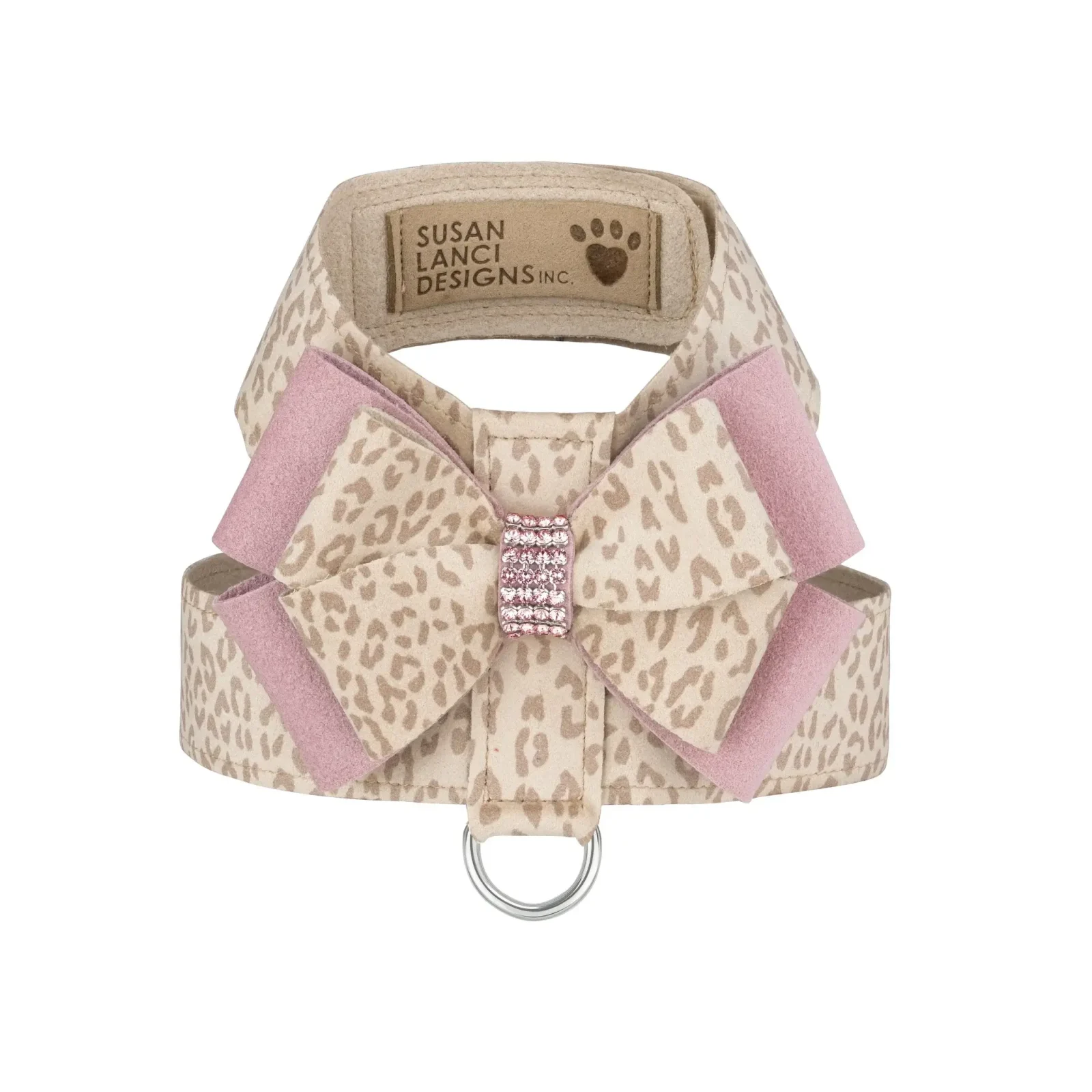 Susan Lanci Baby Cheetah & Rosewood Double Nouveau Bow Tinkie Harness