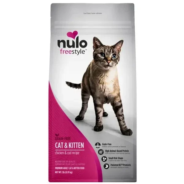 Nulo Freestyle Grain-Free High-Protein Omega-3 Chicken and Cod Kitten and Adult Dry Cat Food - Image 2