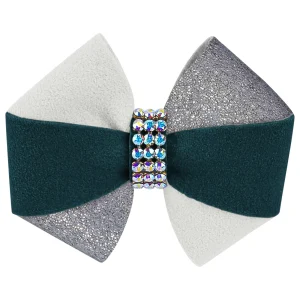 Susan Lanci Game Day Glam Emerald Pinwheel Bow Hair Bow