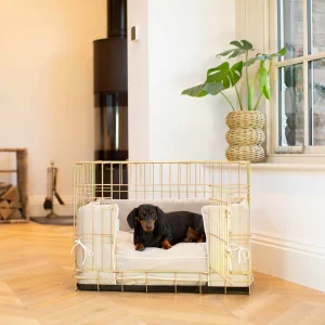 Dog Crate with Cushion & Bumper in Savanna Oatmeal by Lords & Labradors