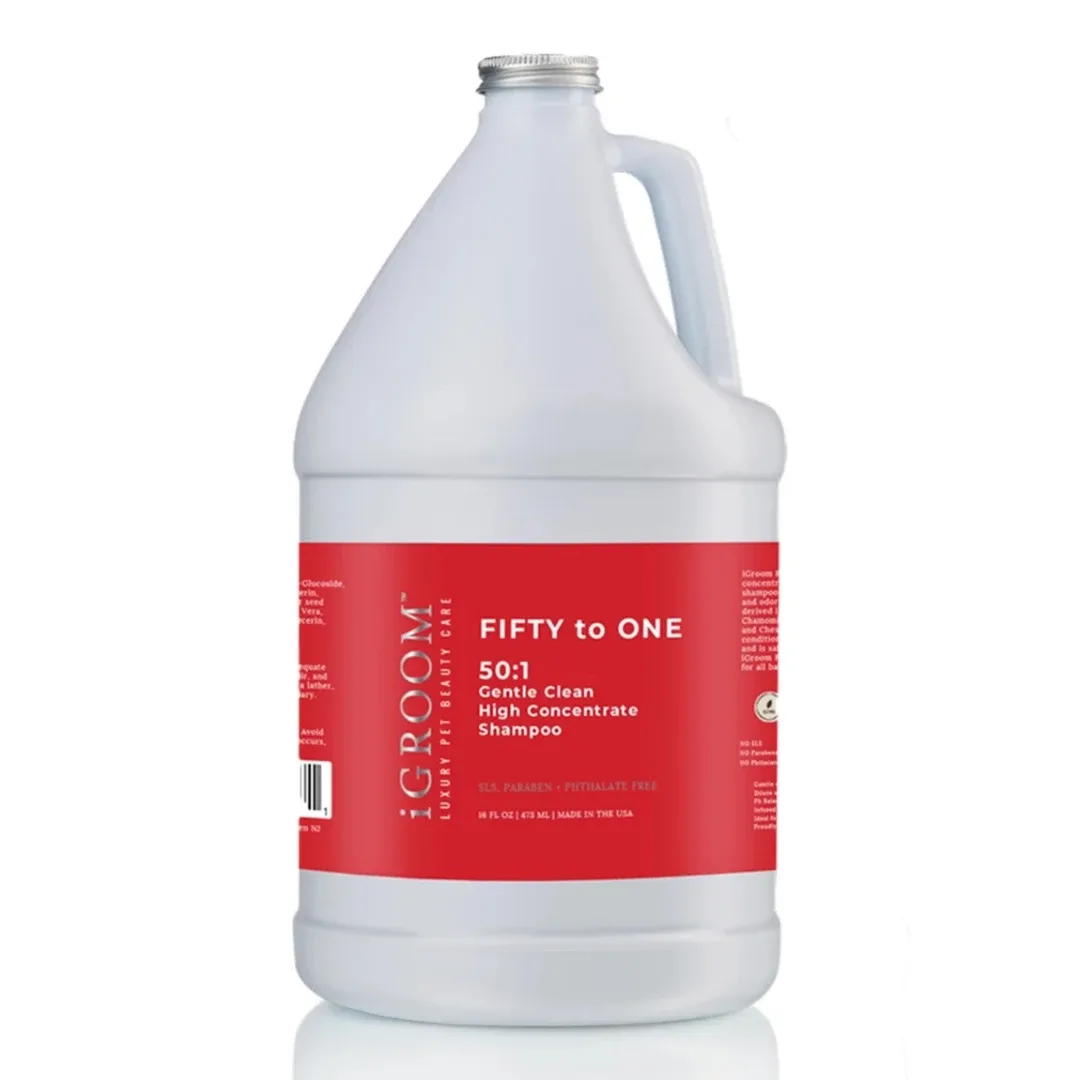 iGroom Fifty to One (50:1) Gentle Clean High Concentrate Shampoo, 1 Gallon
