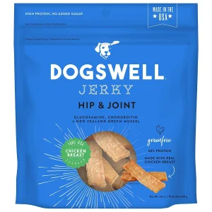 DOGSWELL Hip and Joint Grain Free Jerky Chicken Soft and Chewy Dog Treats - 24 oz Bag