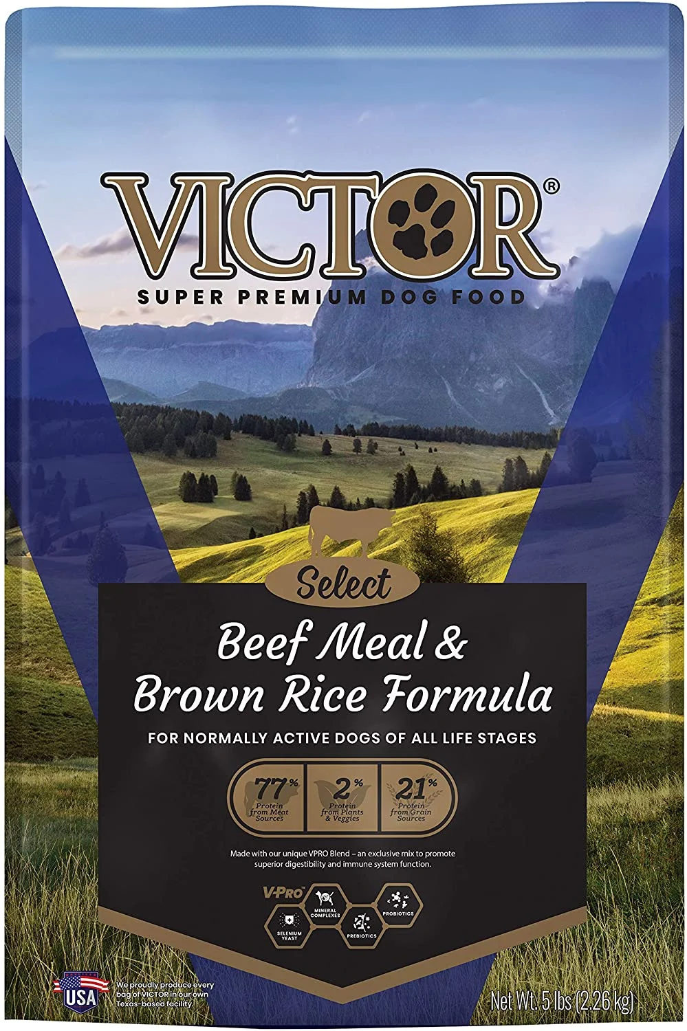 Victor Select Beef & Rice Formula Dry Dog Food - 5 lb Bag