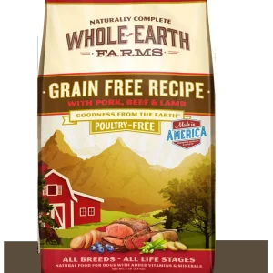 Whole Earth Farms Grain-Free Pork Beef & Lamb Dry Dog Food - 4 lb Bag