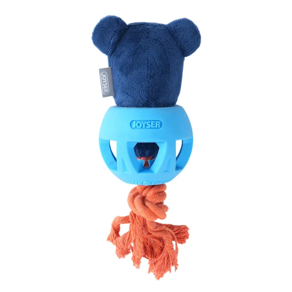Joyser Cageball Rubber Ball with Bear for Dogs (Dark Blue) - Image 2