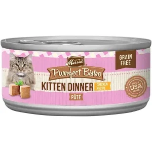 Merrick Purrfect Bistro Grain Free Kitten Dinner Pate Canned Cat Food - 5.5 oz Cans - Case of 24
