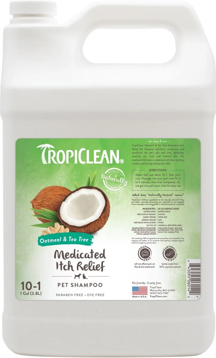 Tropiclean Oatmeal Tea Tree Dog Shampoo, 1 Gallon