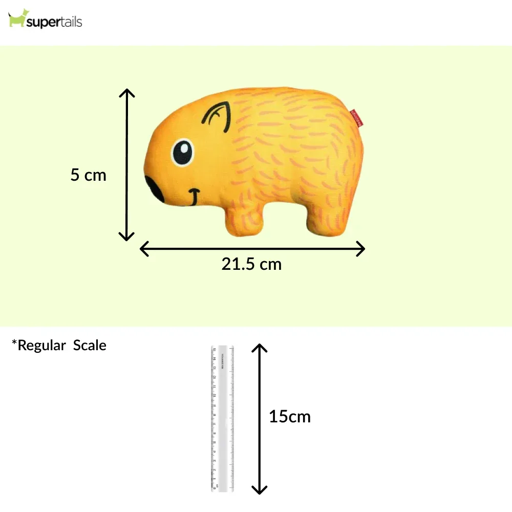 Red Dingo Durables Wombat Fetch Toy For Dogs (Yellow) - Image 2