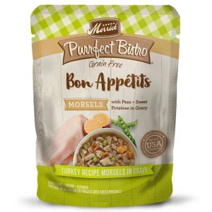 Merrick Purrfect Bistro Grain-Free Turkey Morsels Wet Cat Food - 3 oz Cans - Case of 24