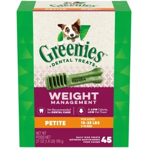 Greenies Weight Management Petite Tub Dental Dog Treats - 27 oz - 45 Count