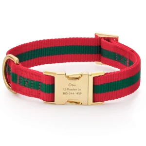 Noel Striped Webbing Dog Collar