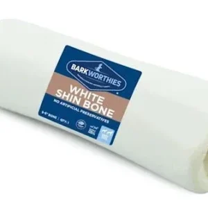 Barkworthies 5"-6" White Shin Bone Dog Chew Treat - 10 ct Case - Case of 1