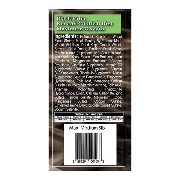 Blackwater Max Growth Koi & Goldfish Food, Medium Pellets - Image 2
