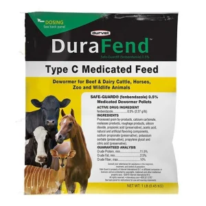 Durvet DuraFend Type C Medicated Feed for Cattle & Equine (1 lb) - [Dewormer]