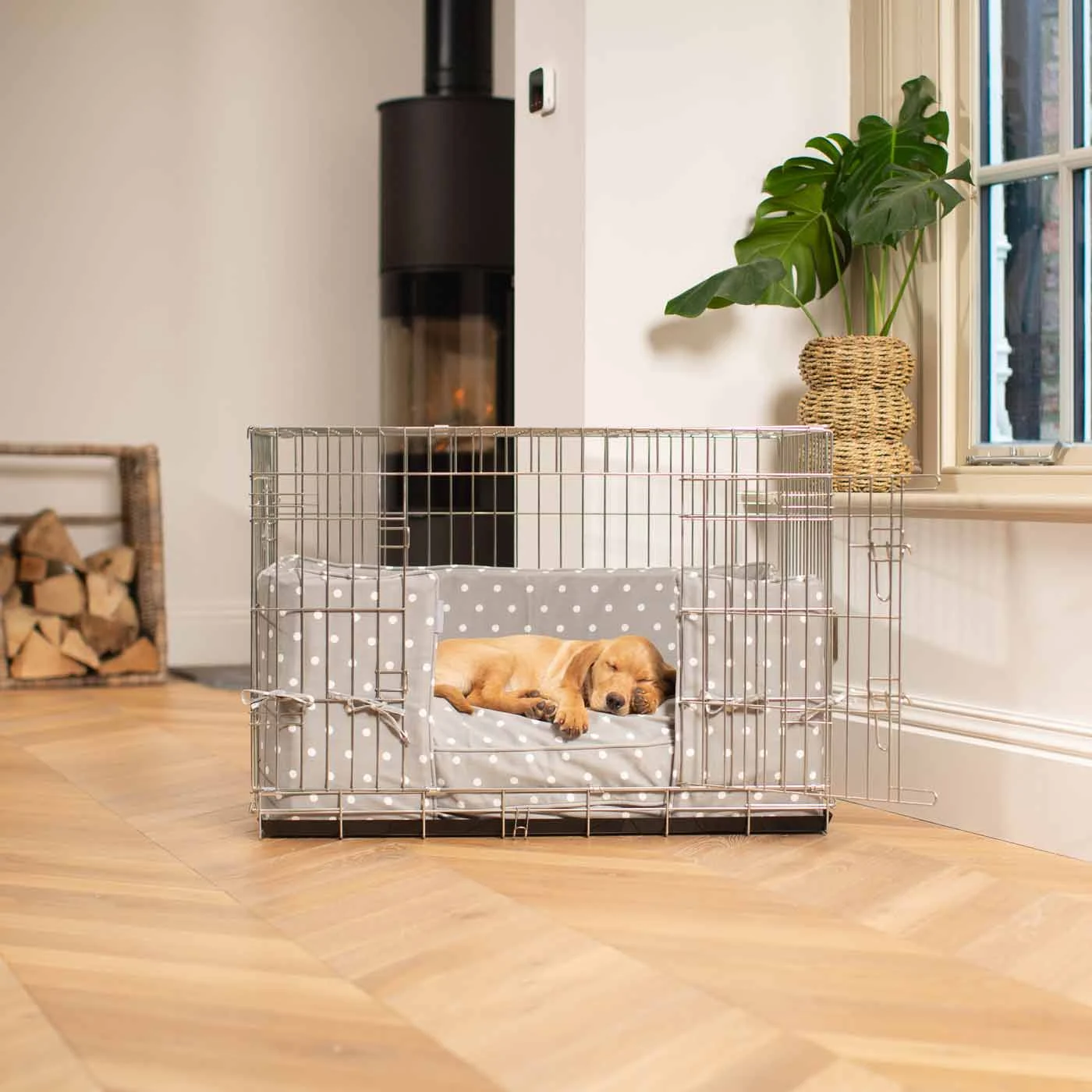 Dog Crate Bumper in Grey Spot by Lords & Labradors - Image 2