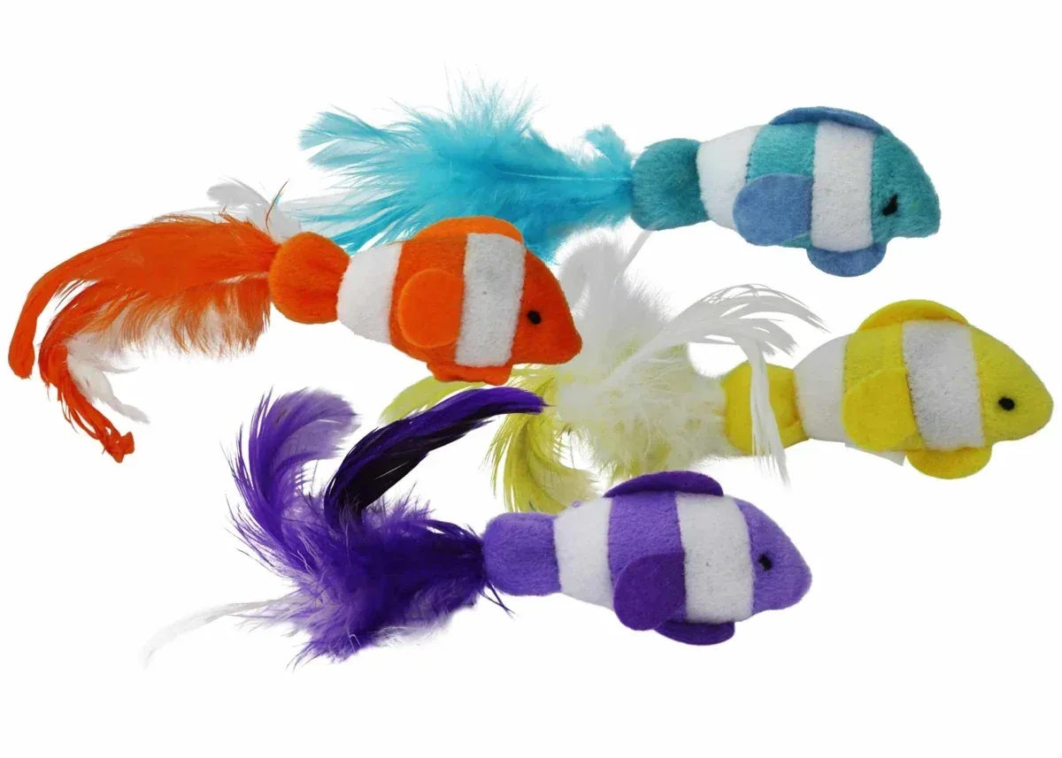Multipet Clown Fish Cat Toy Assorted, 6 in, 2-Count