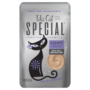 Tiki Cat Special Mousse Light Turkey & Chicken Cat Food Toppers and Crunchers - 2.4 oz Pouches - Case of 12