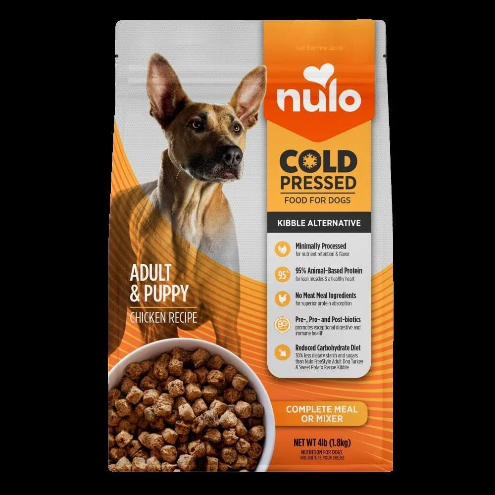 Nulo Cold Pressed Chicken Recipe Kibble Alternative Meal and Mixer Puppy and Adult Dry Dog Food