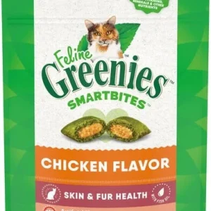 Greenies Feline SmartBites Skin & Fur Chicken Dental Cat Treats - 2.1 oz