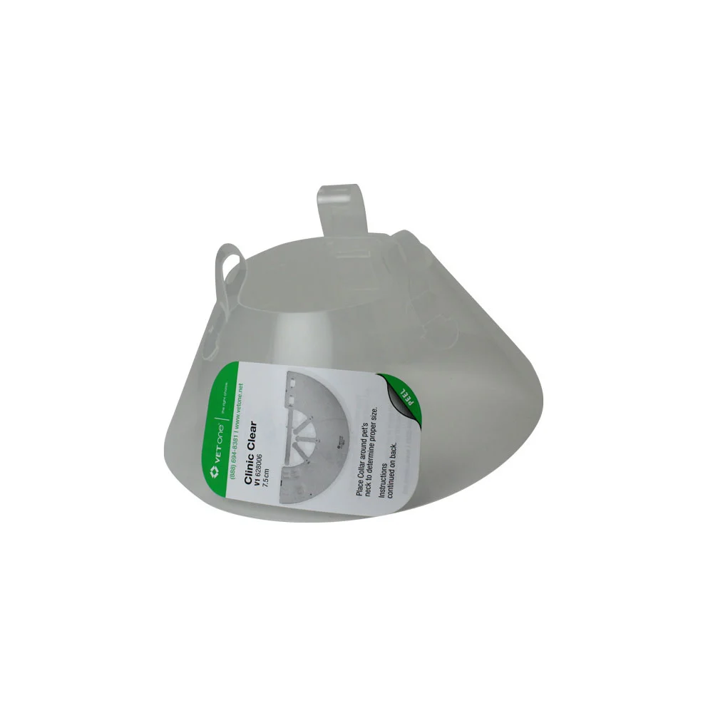 VetOne Clinic Clear Elizabethan E-Collar, 18" - 22.25" (30cm Depth)