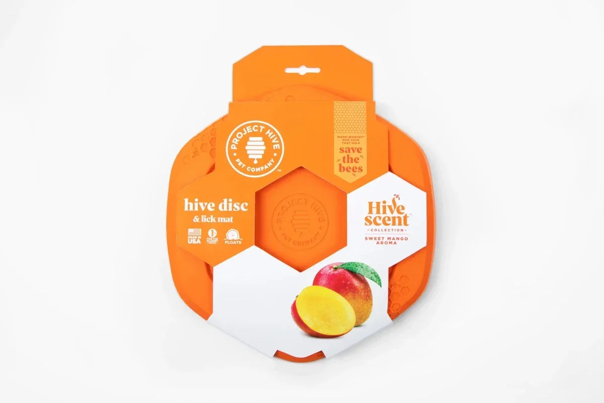 Project Hive Sweet Mango Scent Hive Disc & Lick Mat Orange - Image 2