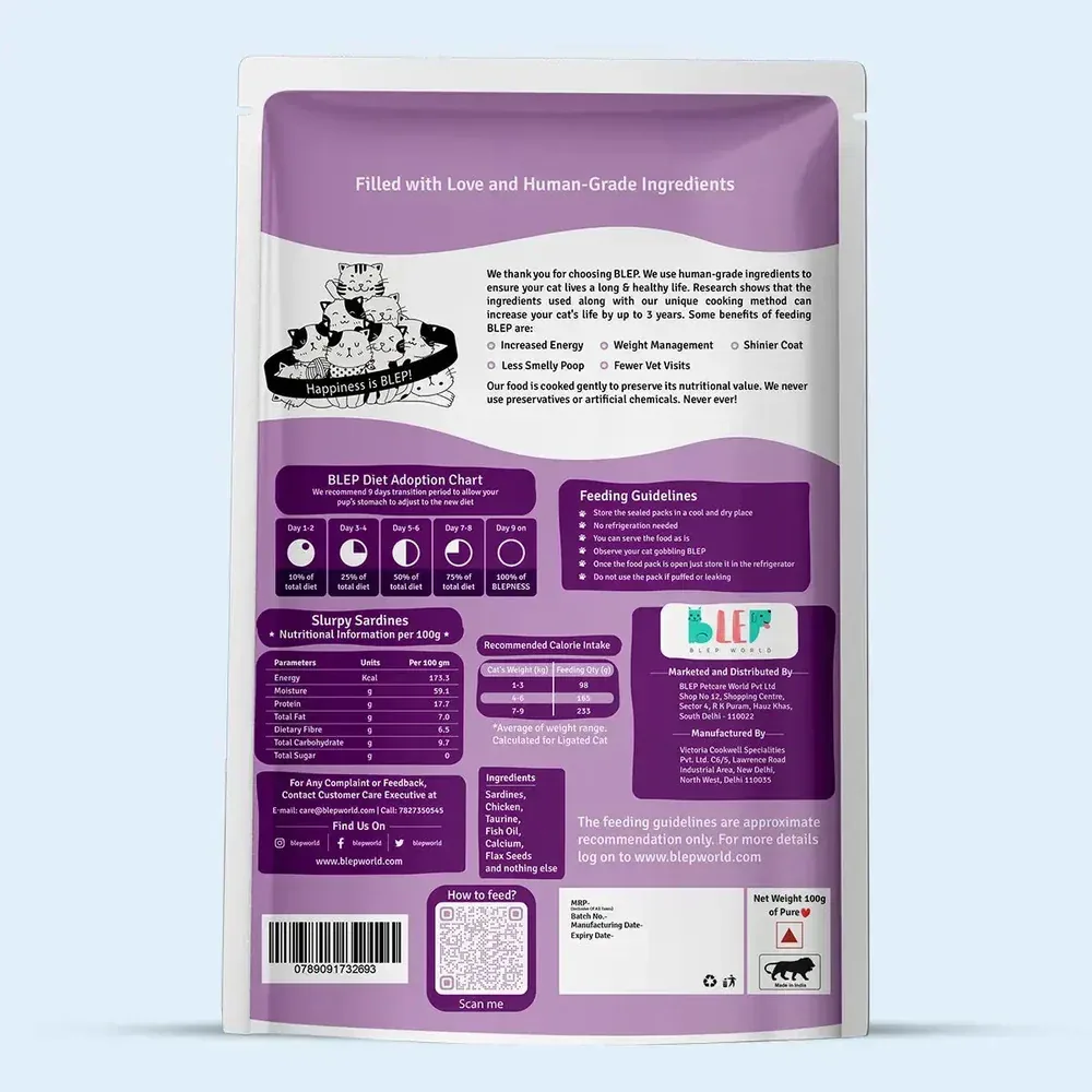 BLEP Slurpy Sardines Cat Wet Food - Image 2