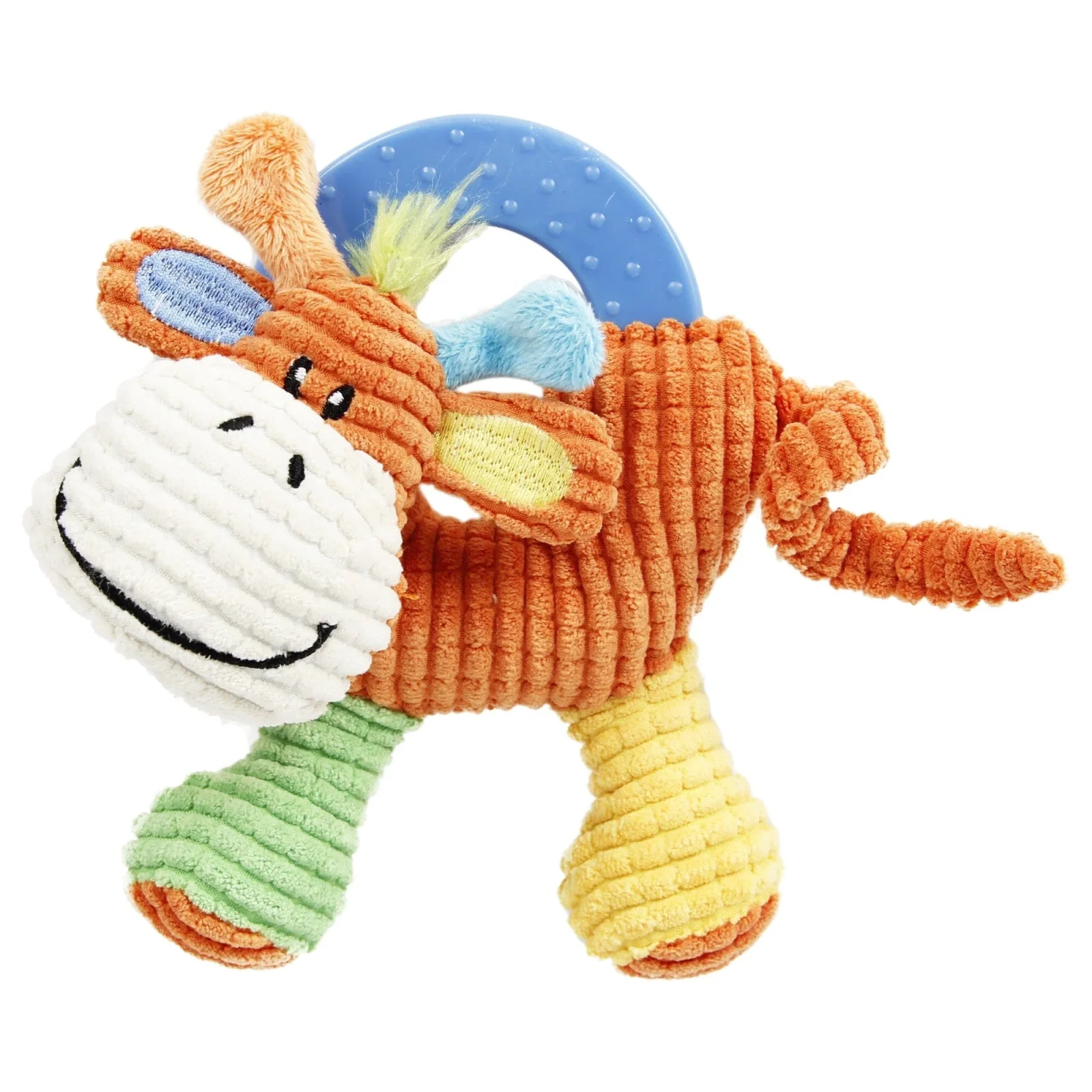 Pet Life ® 'Moo-cifier' Plush Squeaking and Rubber Teething Newborn Puppy Dog Toy - Image 2