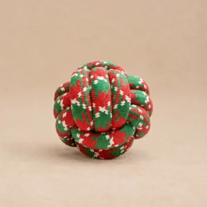 HOLIDAY ROPE BALL DOG TOY