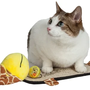 Pet Life ® 'Paw-Pleasant' Hanging Sisal & Jute Carpet Kitty Cat Scratcher with Toy