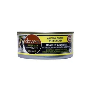 Dave's Pet Food Naturally Healthy Ahi Tuna & Chicken Canned Cat Food - 5.5 oz Cans - Case of 24
