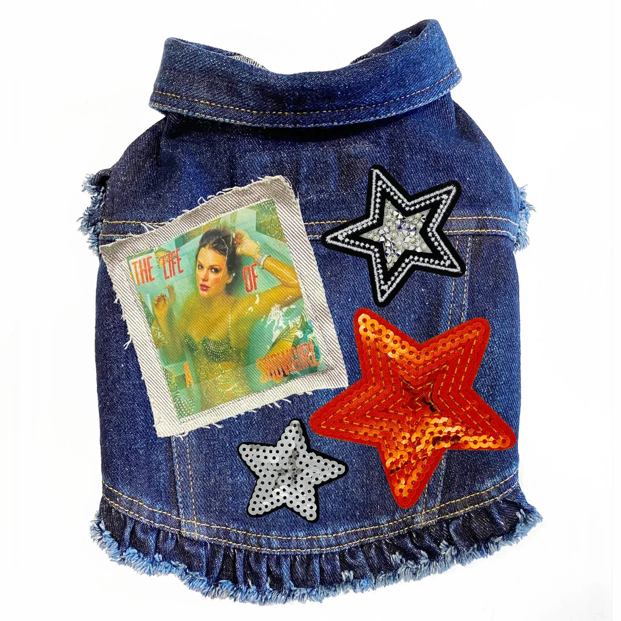 Life of a Showgirl Swiftie inspired Denim Dog Jacket in 3 Colors