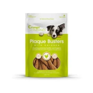 Crumps' Naturals Plaque Buster with Chicken Dog Dental Hard Chews - 4.9 oz Bag