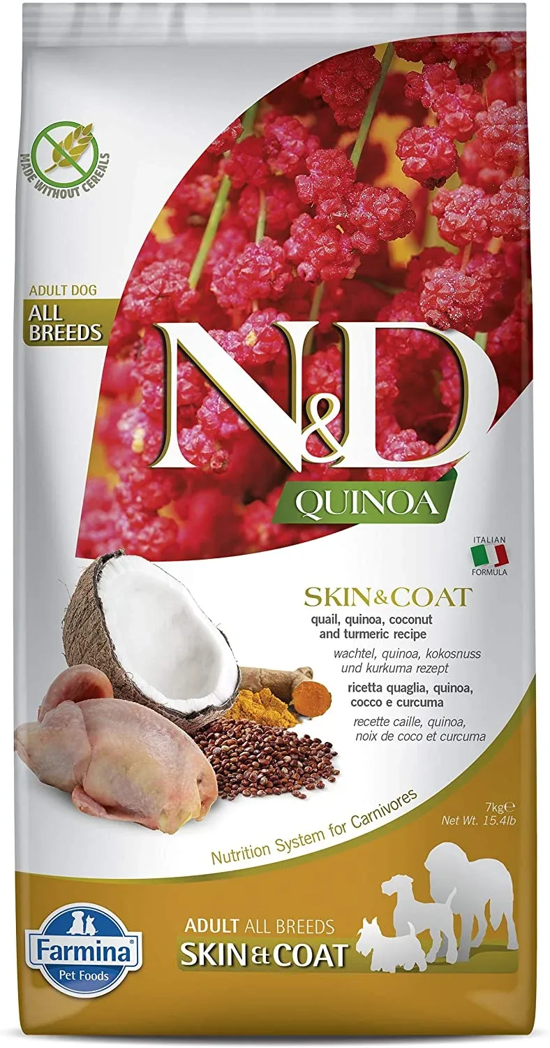 Farmina N&D Quinoa Skin & Coat Quail Dry Dog Food - 15.4 lb Bag