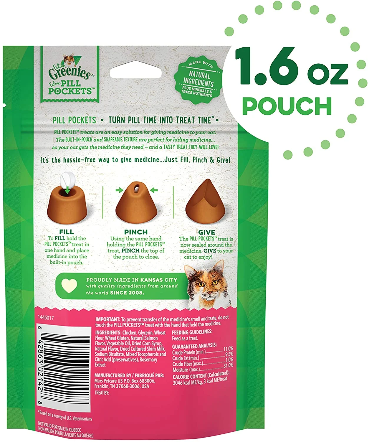 Greenies Pill Pockets for Cats Salmon Treats - 1.6 oz - 45 Count - Image 2