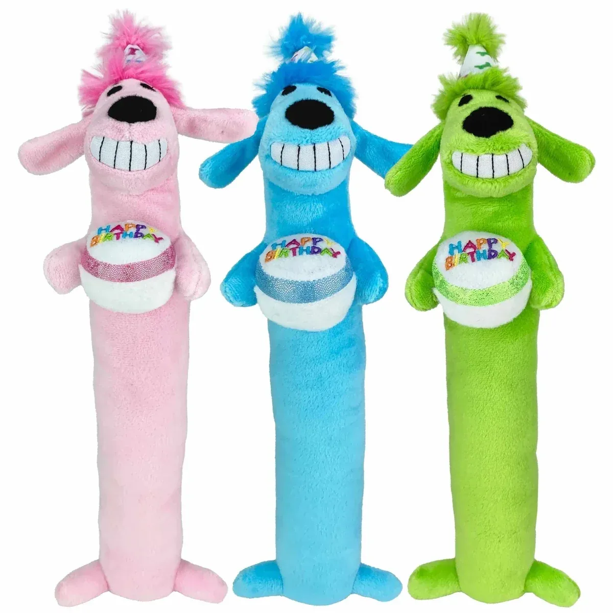 Multipet Loofa Dog Birthday Plush Dog Toy Assorted 12 in - Image 2
