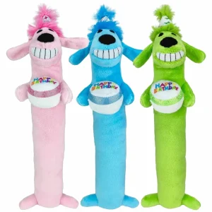 Multipet Loofa Dog Birthday Plush Dog Toy Assorted 12 in