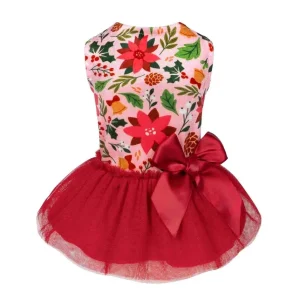 Christmas Flowers Dog Tulle Dress